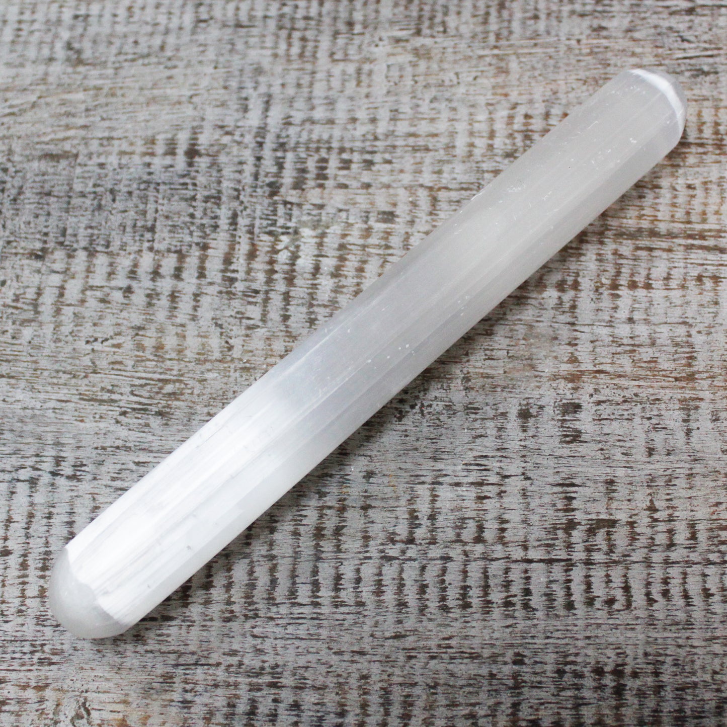 Selenitstab – 16 cm (beide Enden rund)