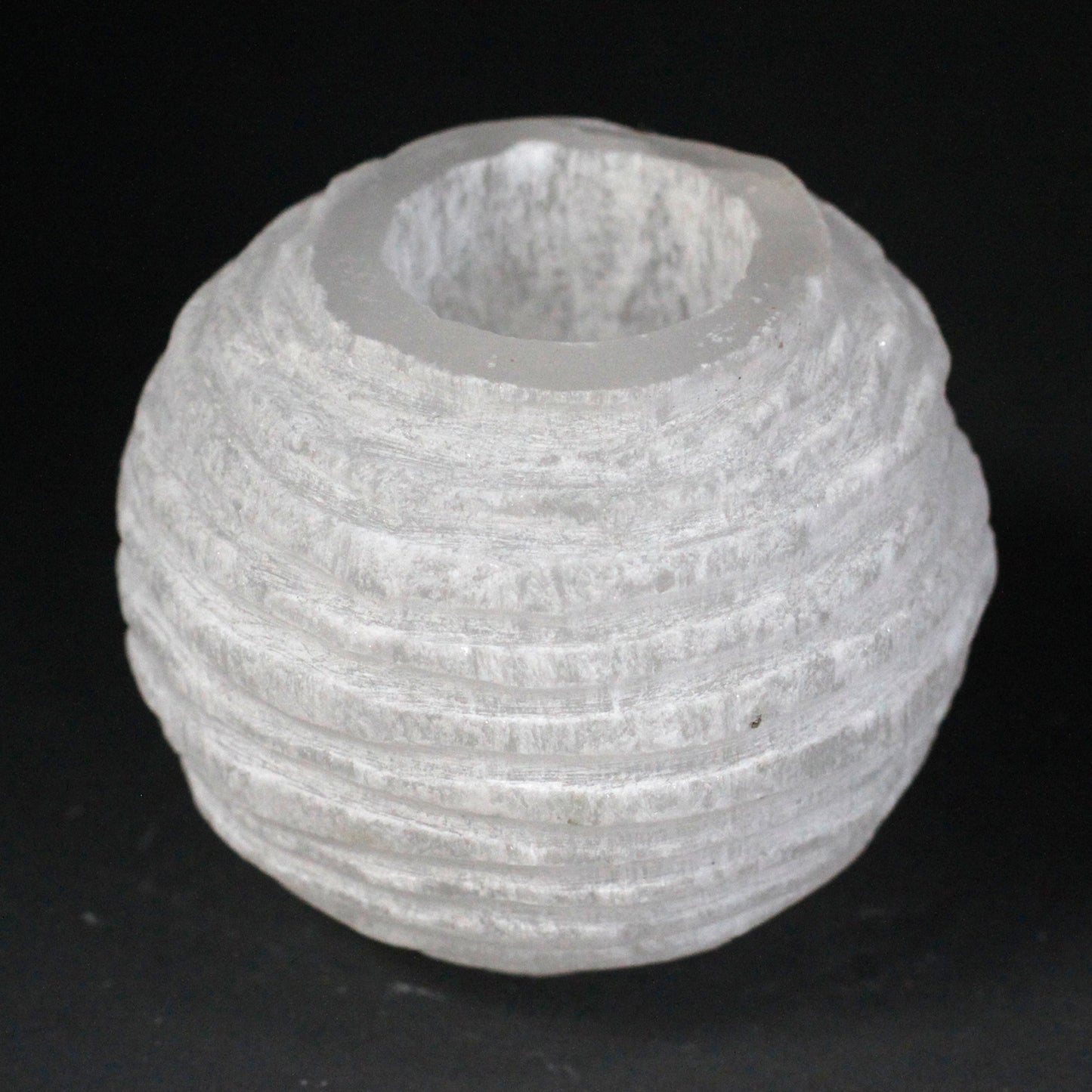 Selenit-Schneeball-Kerzenhalter – 8 cm