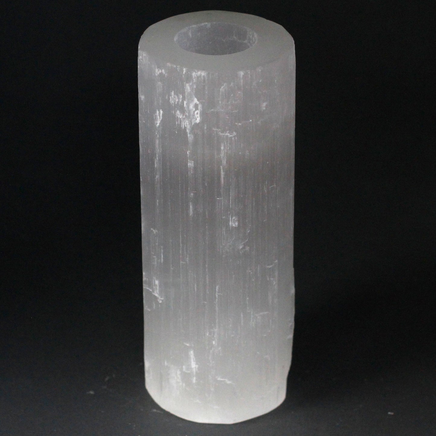 Zylinderkerzenhalter aus Selenit – 20 cm