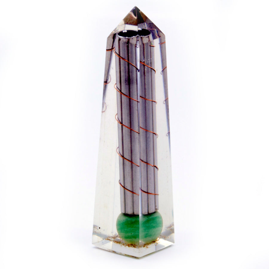 Orgonit-Obelisk Power Point Grüner Aventurin - 110x30 mm