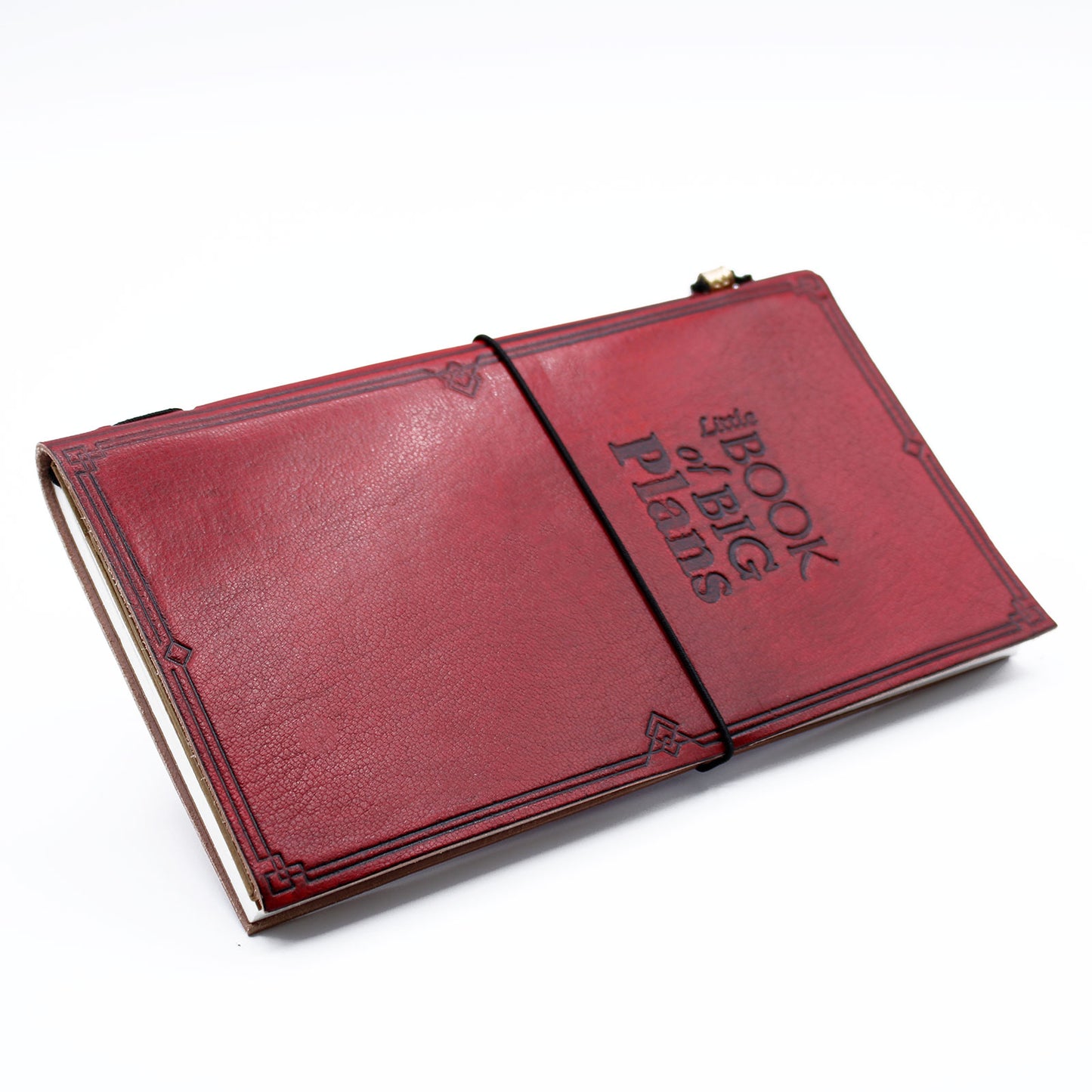 Handgefertigtes Ledertagebuch – Kleines Buch mit großen Plänen – Rot (80 Seiten)