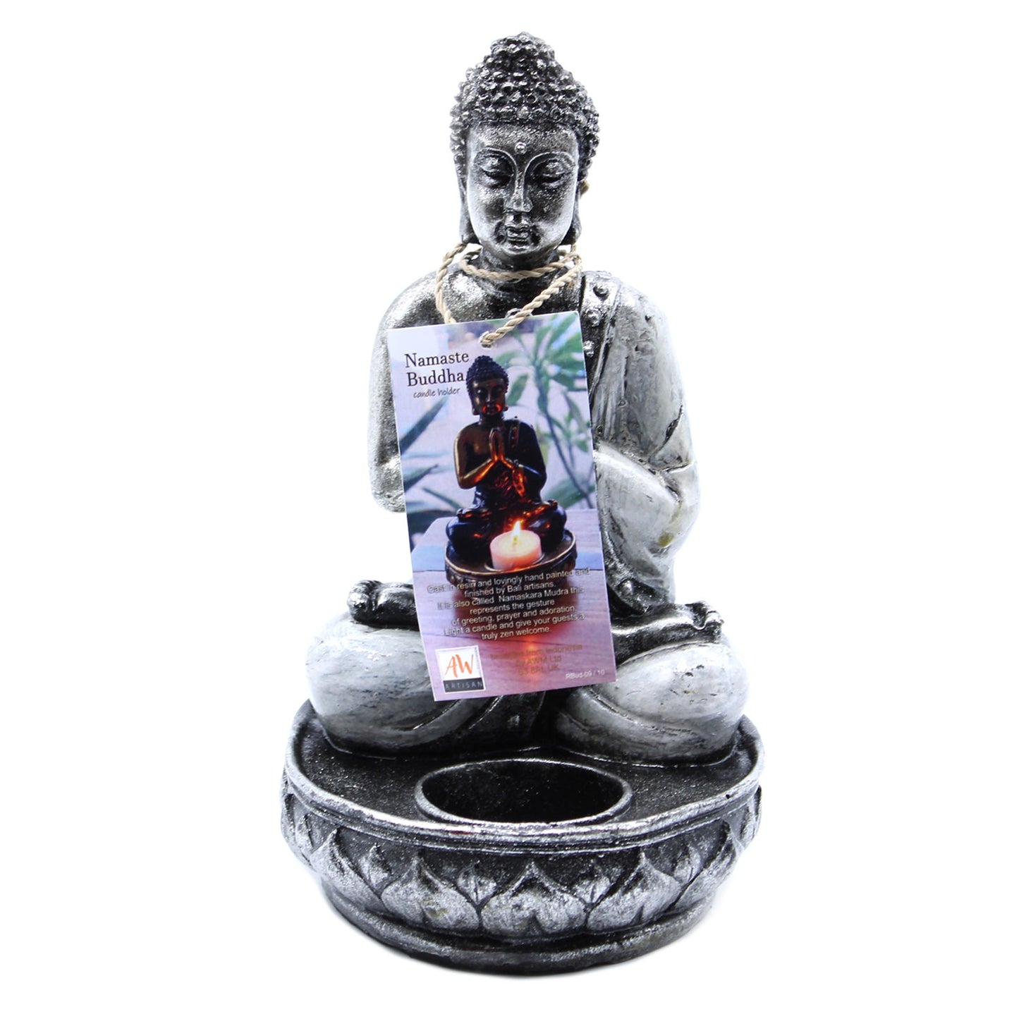 Buddha-Kerzenhalter – Weiß – Mittelgroß