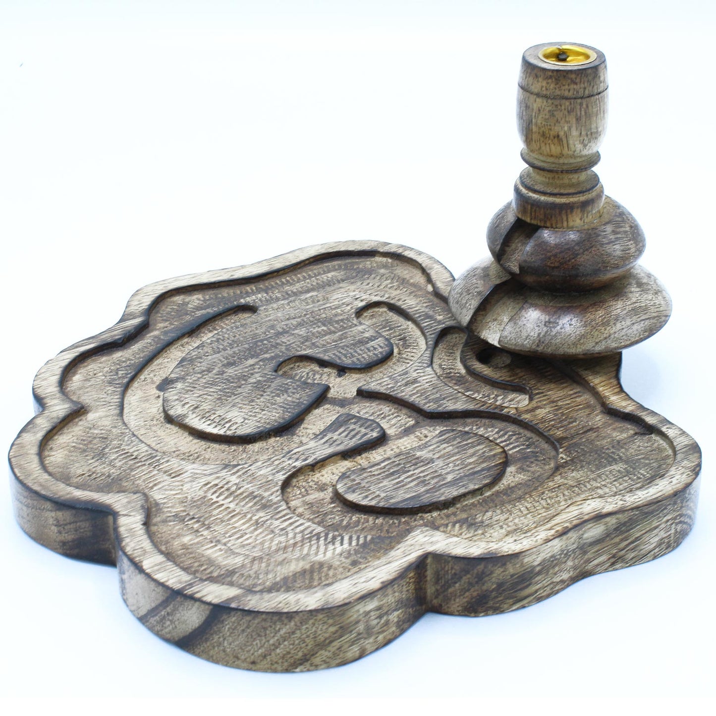 Large backflow burner made of mango wood – Ohm