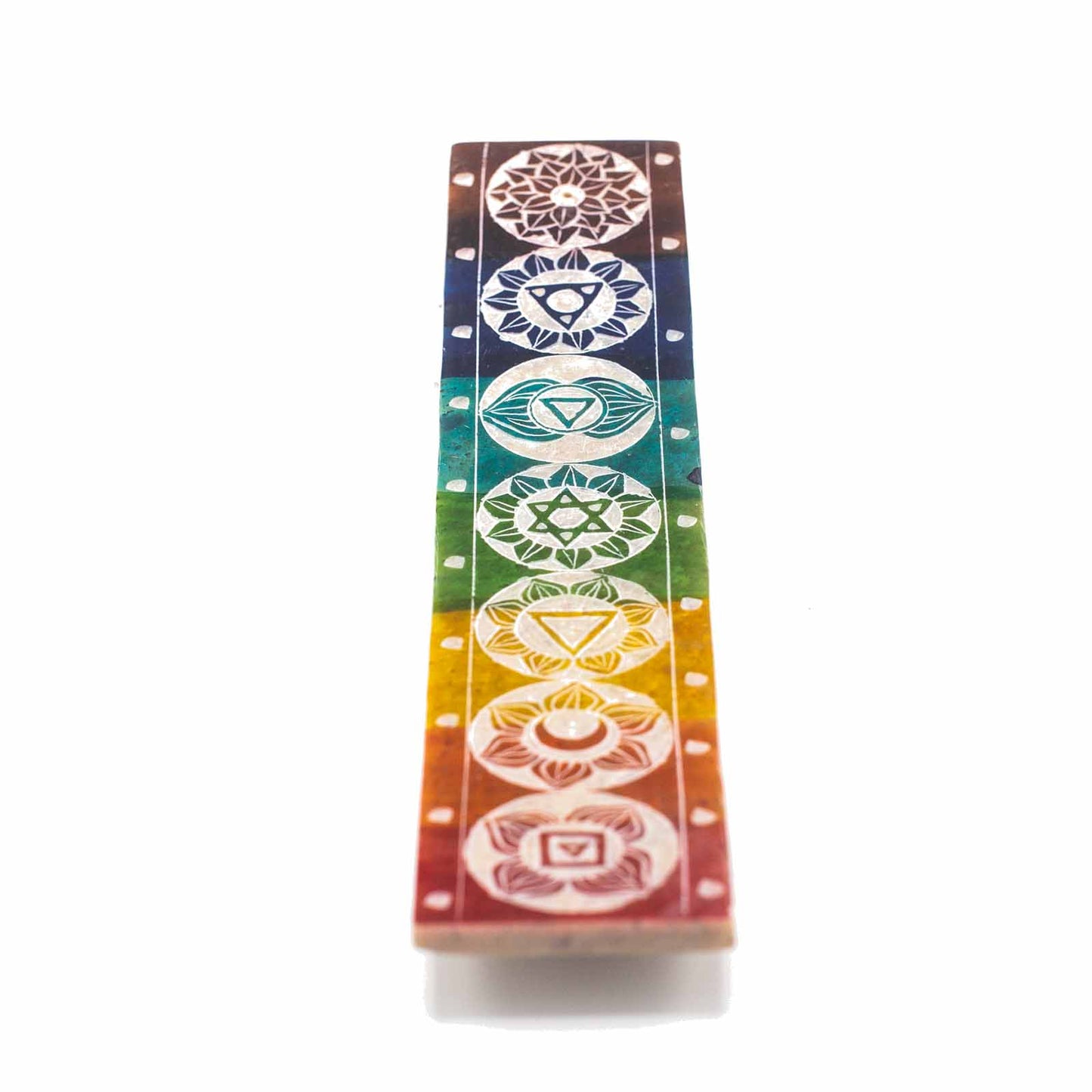 Speckstein Seven Chackra Räucherstäbchenhalter – 26 x 5 cm
