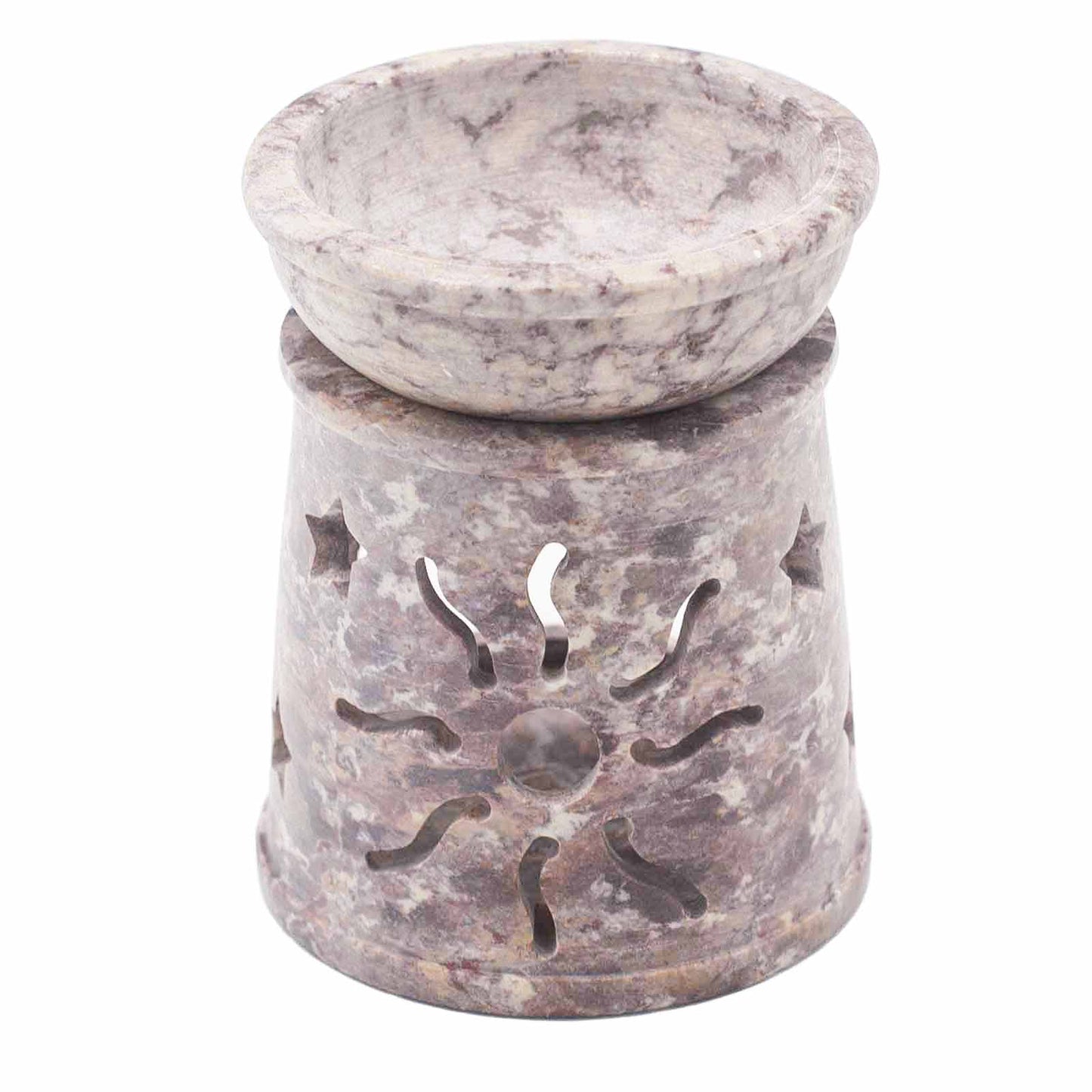 Small soapstone fragrance lamp, 8 cm – sun and stars