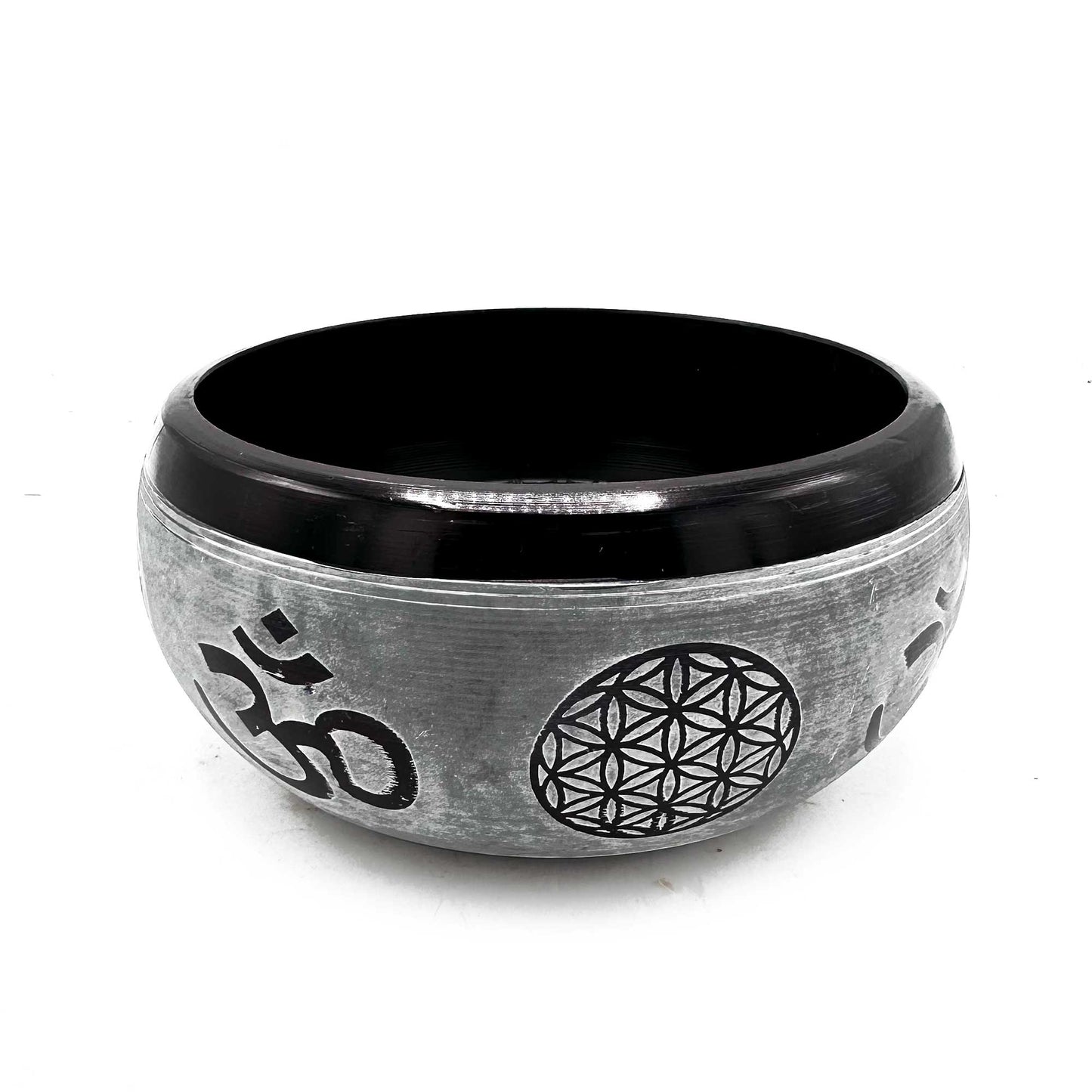 Klangschale aus Erdpulver – Om Five Buddha – 16 cm