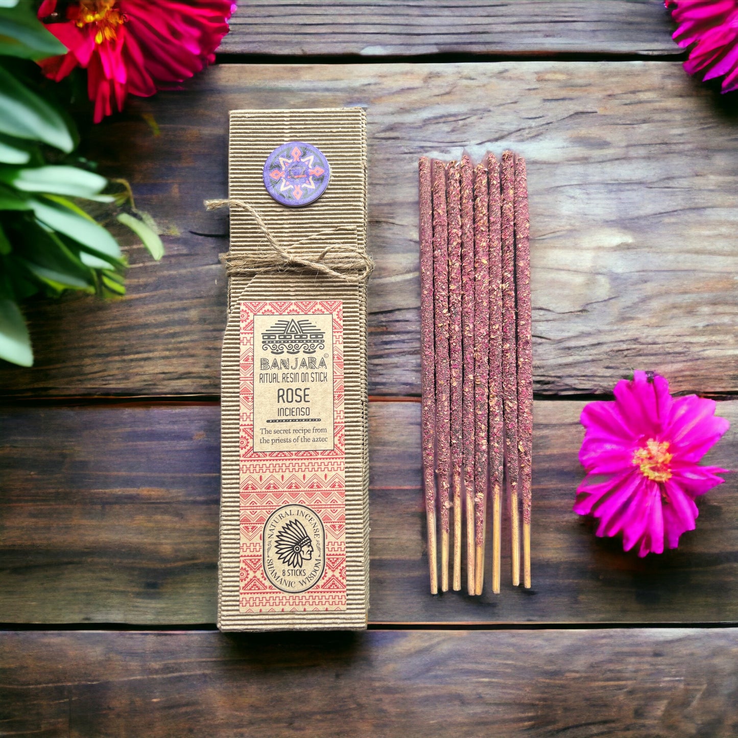Ritualharz auf Stab – Rose
