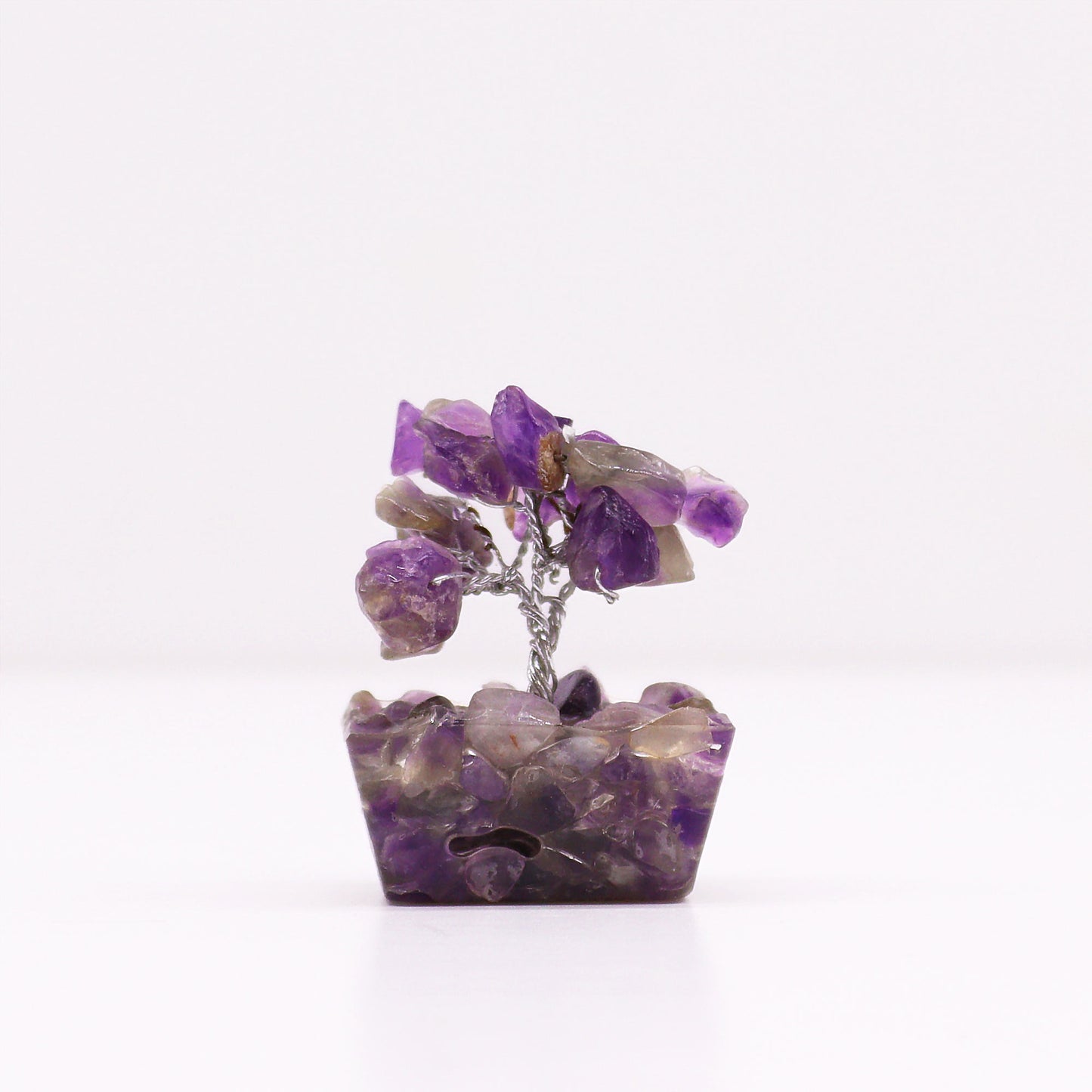 Mini-Edelsteinbäume auf Orgonitbasis - Amethyst (15 Steine)