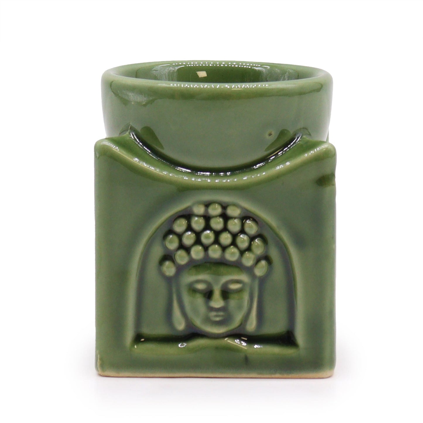 Square Buddha fragrance lamp – dark jade