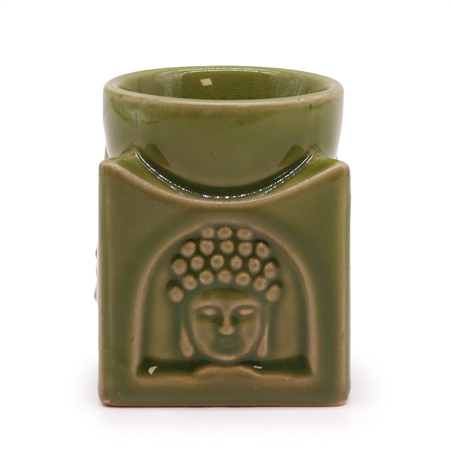 Square Buddha fragrance lamp – light jade