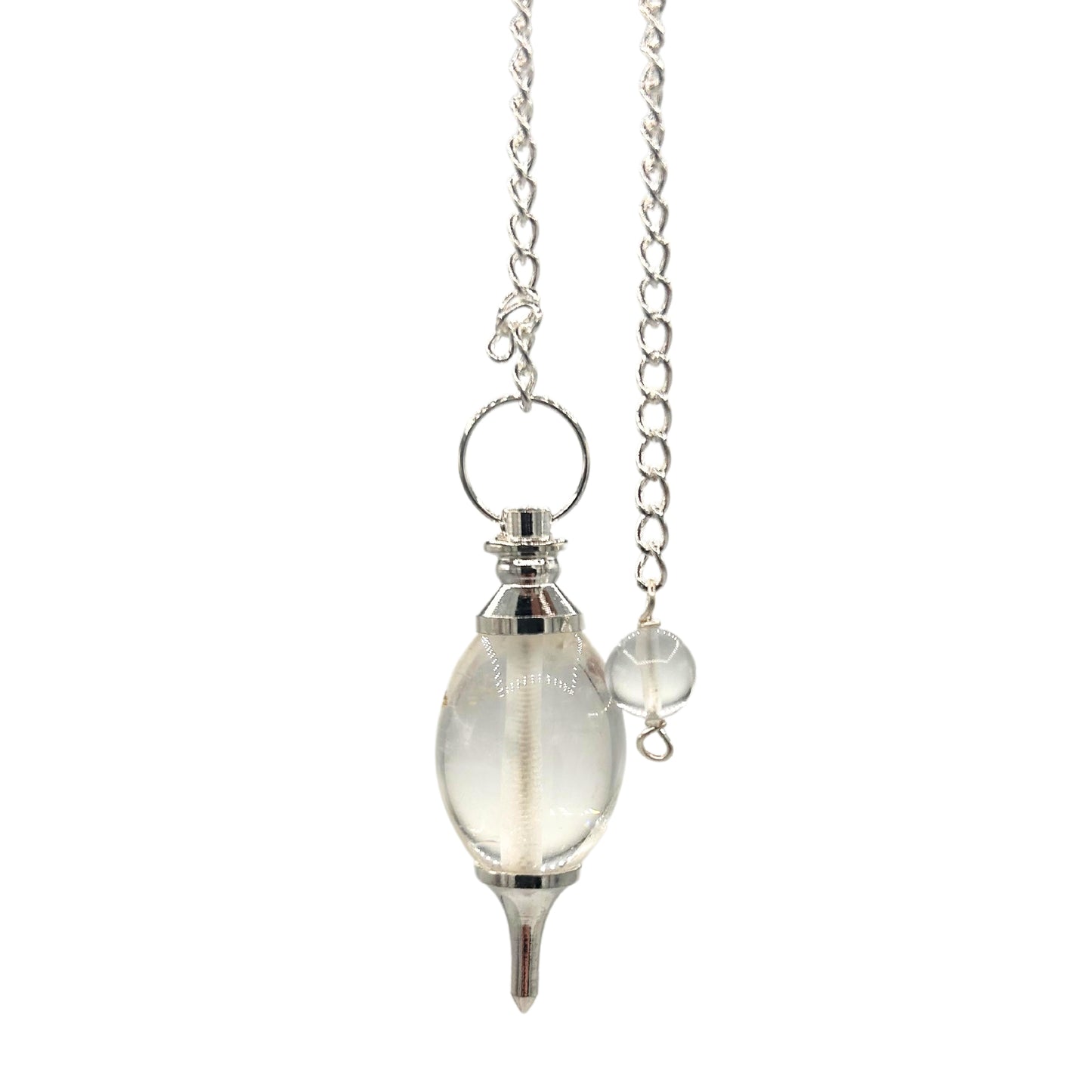 Lingam-shaped gemstone pendulum – rock quartz