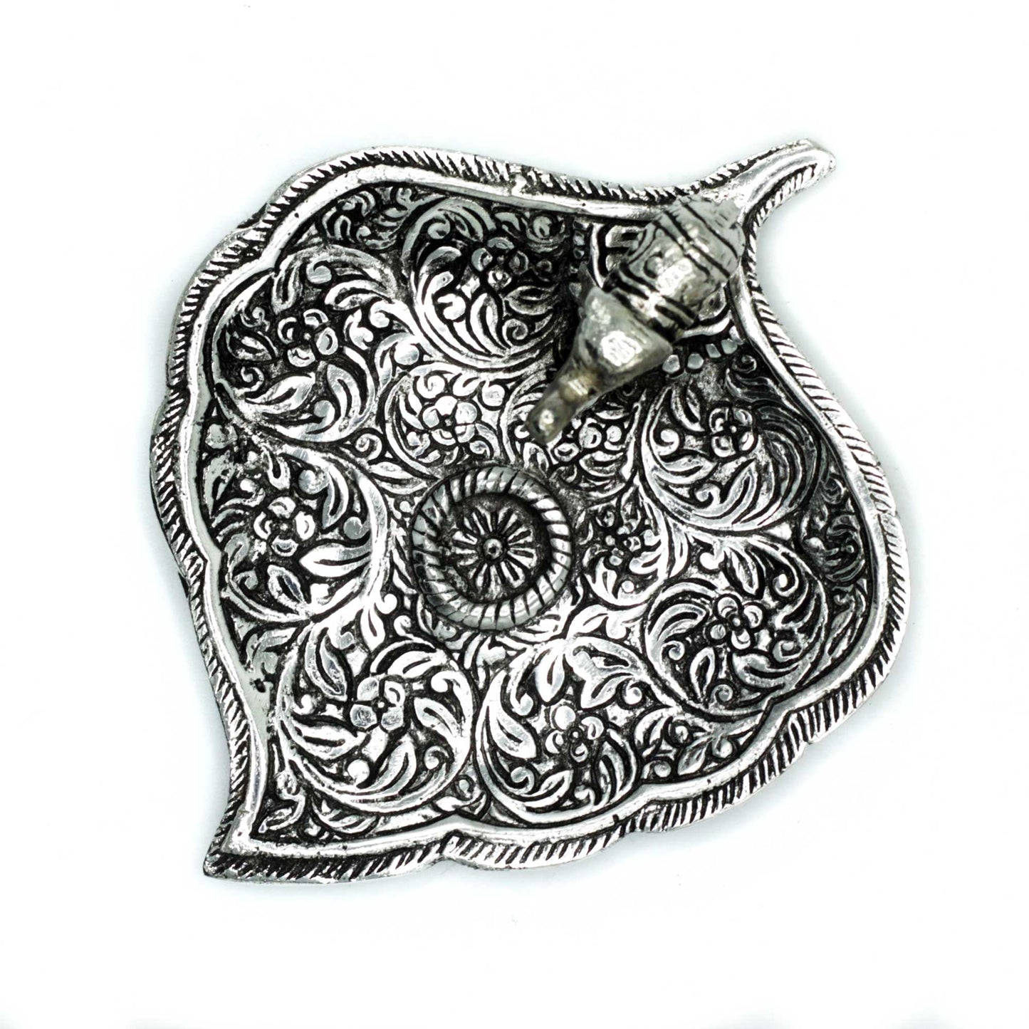 Elefantenblatt-Räucherstäbchenhalter aus poliertem Aluminium, 11 cm
