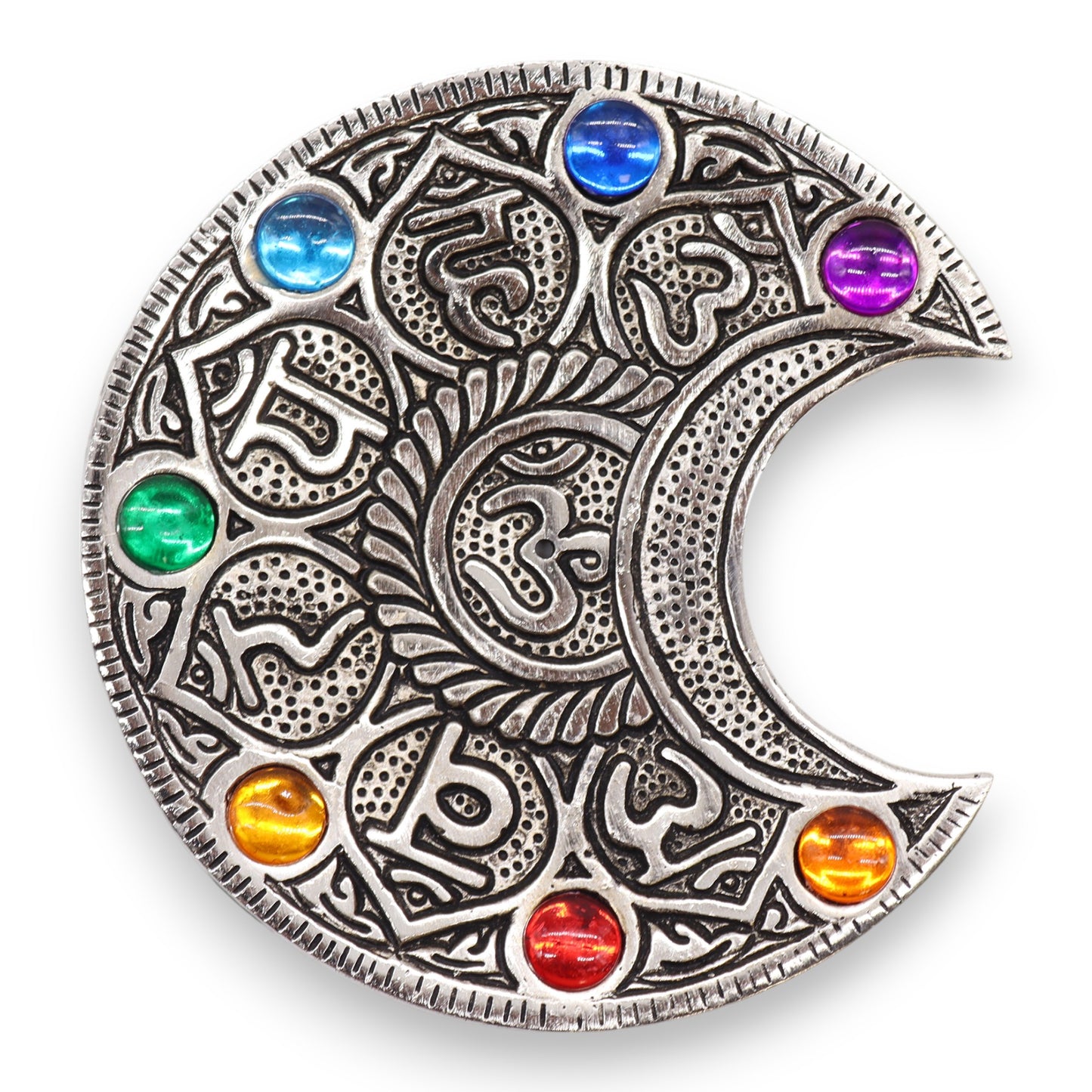 Sieben-Chakra-Mond-Räucherstäbchenhalter, 11,5 cm