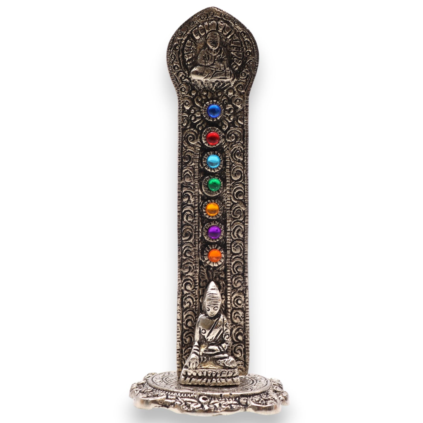 7-Chakra-Turm-Buddha-Räucherstäbchenhalter, 16 x 6 x 7 cm