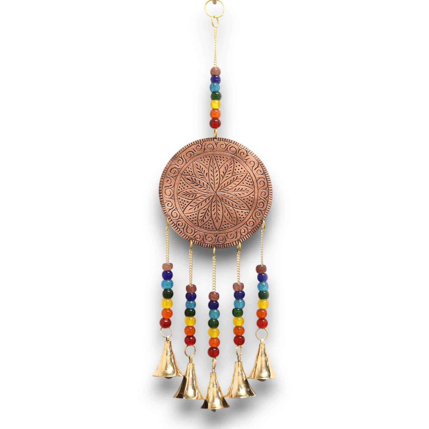 Indisches Glockenspiel – Baum des Lebens – Chakra-Perlen, 5 Glocken – 10 x 36 cm