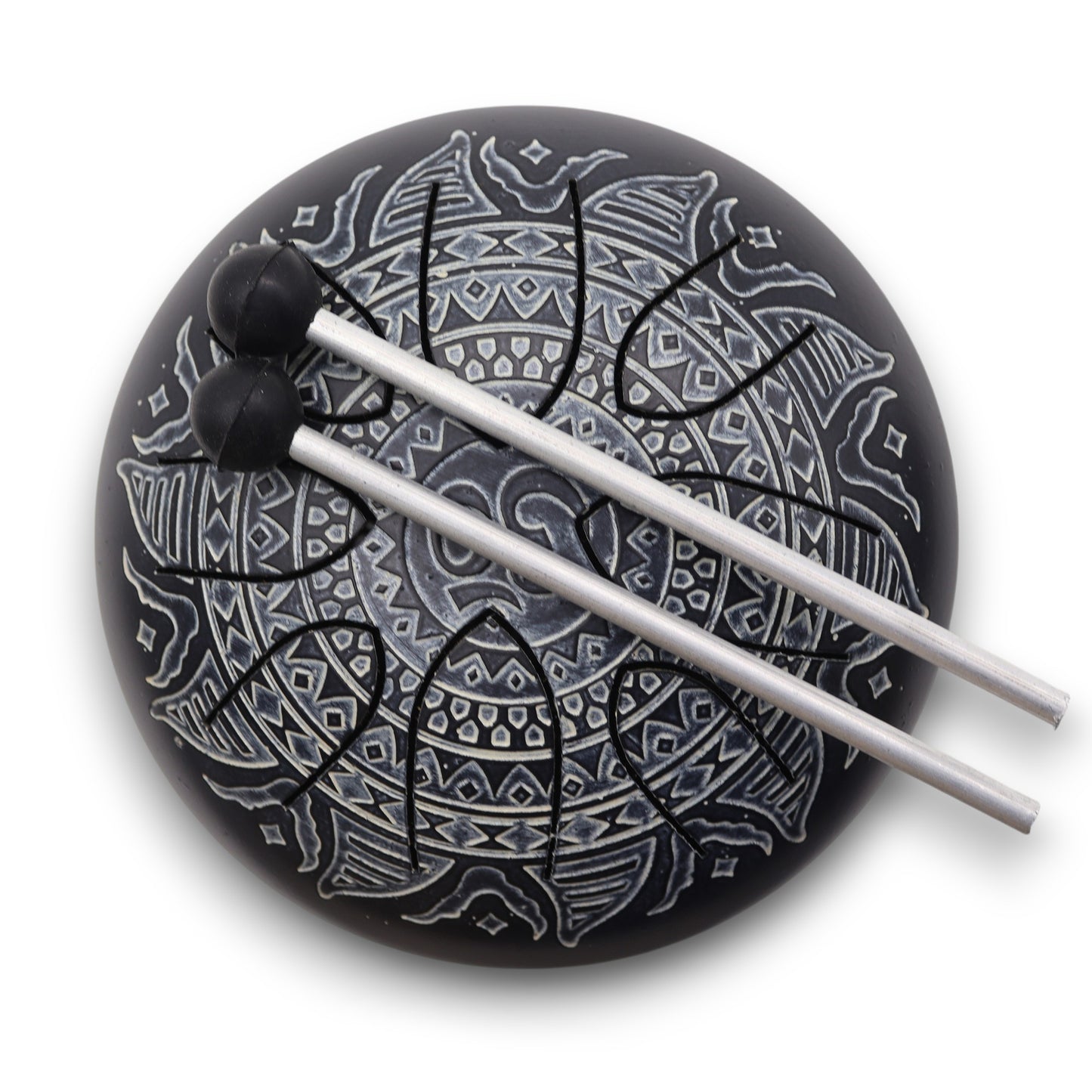 Stahlzungentrommel Mandala graviert - OM - 16cm