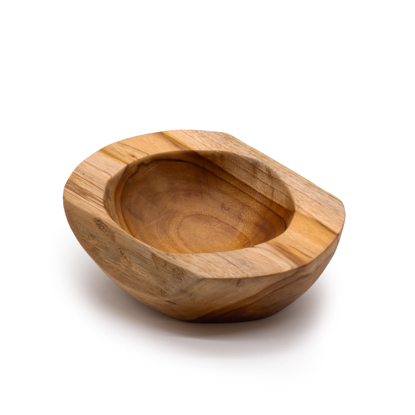 Medium-sized teak bowl in natural shape – 20 x 7 cm