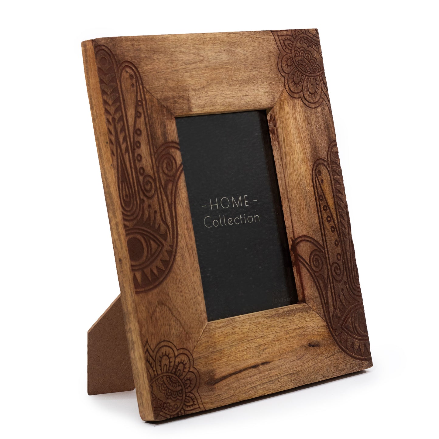 Mittlerer Mangoholz-Bilderrahmen (für 10 x 15 cm), 26 x 20 x 2 cm – Hansa – Schwarz