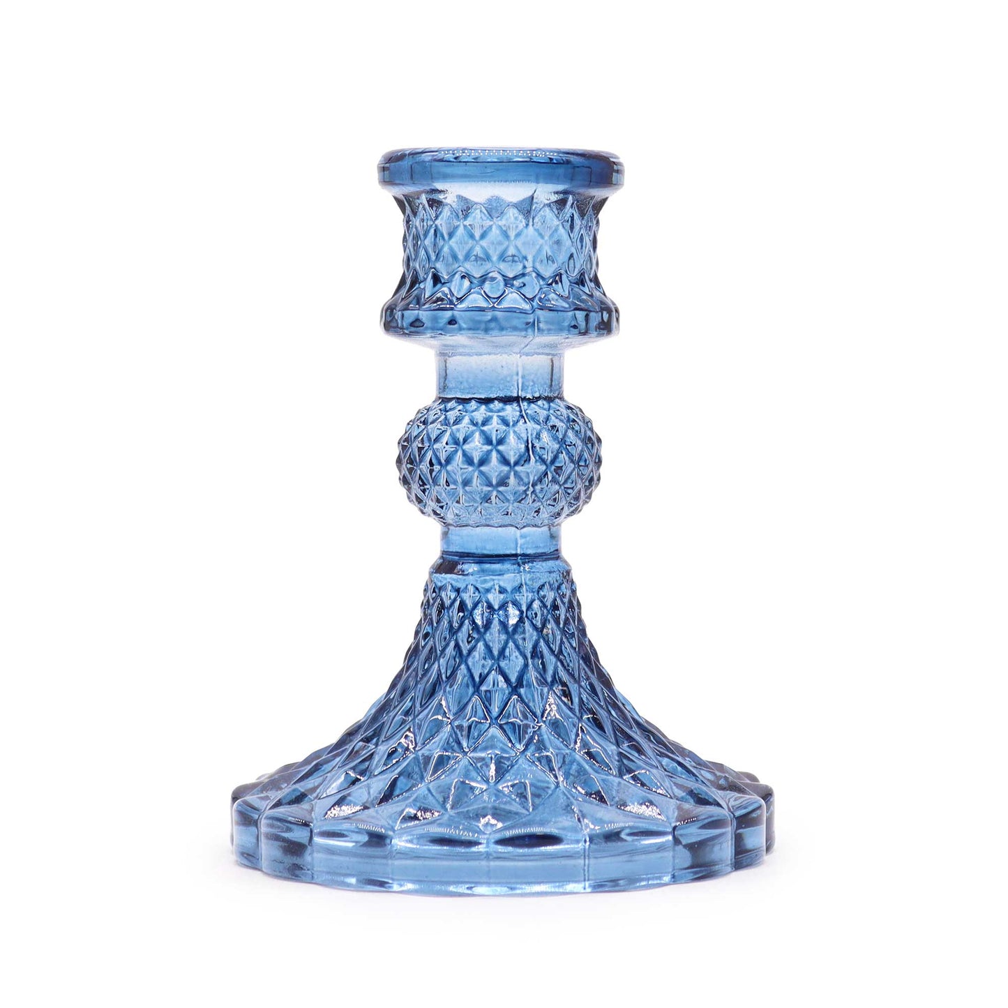 Set mit 2 Vintage-Kerzenhaltern – Königsblau
