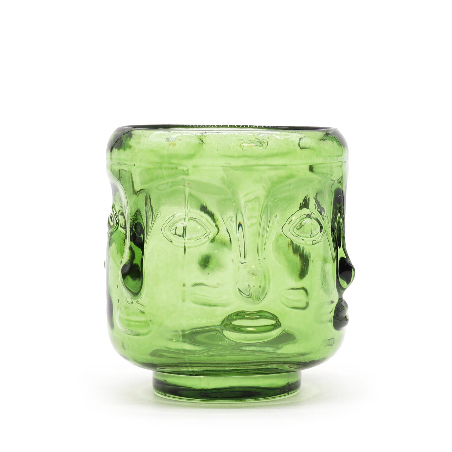 Set mit 2 Kerzengläsern mit Buddha-Gesichtern – Garden Jade