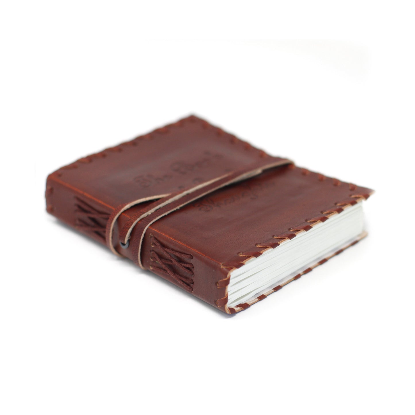 Leather thought book with wrap-around notebook (15x10")