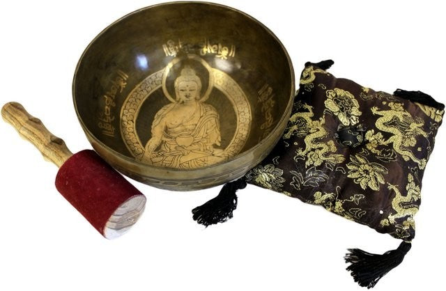 Goldener Buddha aus Messing – Spezielles S'Bowl-Set