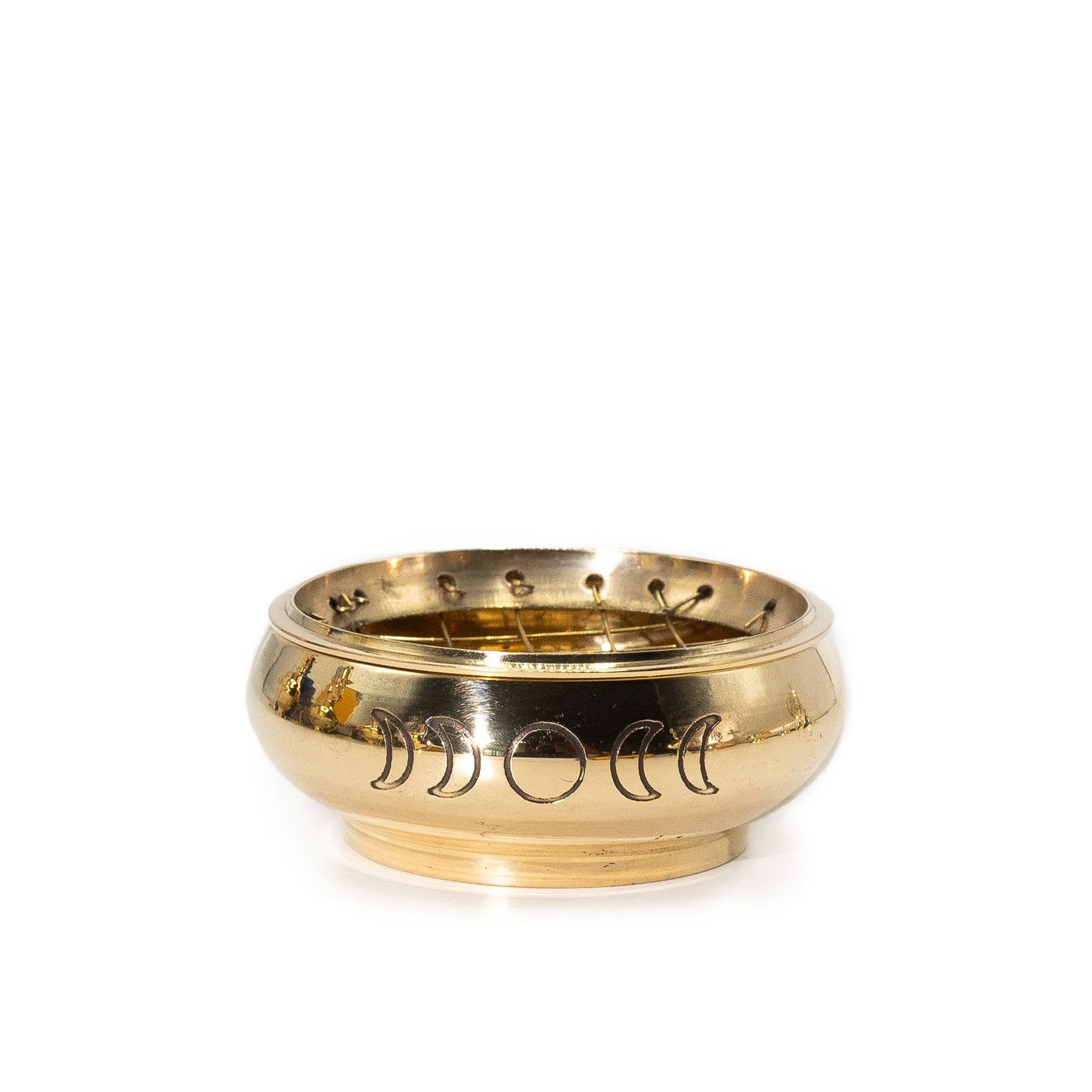 Großes Messingräuchergefäß - Moon Phases