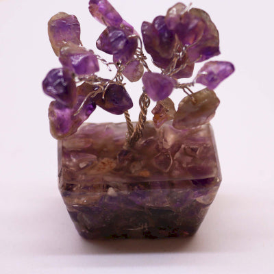 Mini-Edelsteinbäume auf Orgonitbasis - Amethyst (15 Steine)