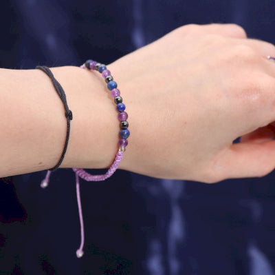 Sternzeichen-Kristallkerze mit Edelstein-Armband – Wassermann