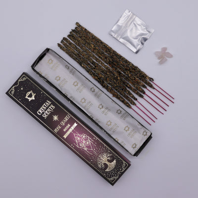 Rose & Rosenquarz Räucherstäbchen-Set – Ritual für Selbstliebe, Harmonie & emotionale Heilung