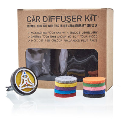 Auto-Diffusor-Set – Yoga-Chakra aus Zinn – 30 mm
