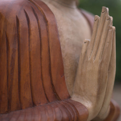 Handgeschnitzte Buddha-Statue – 80 cm. Willkommen