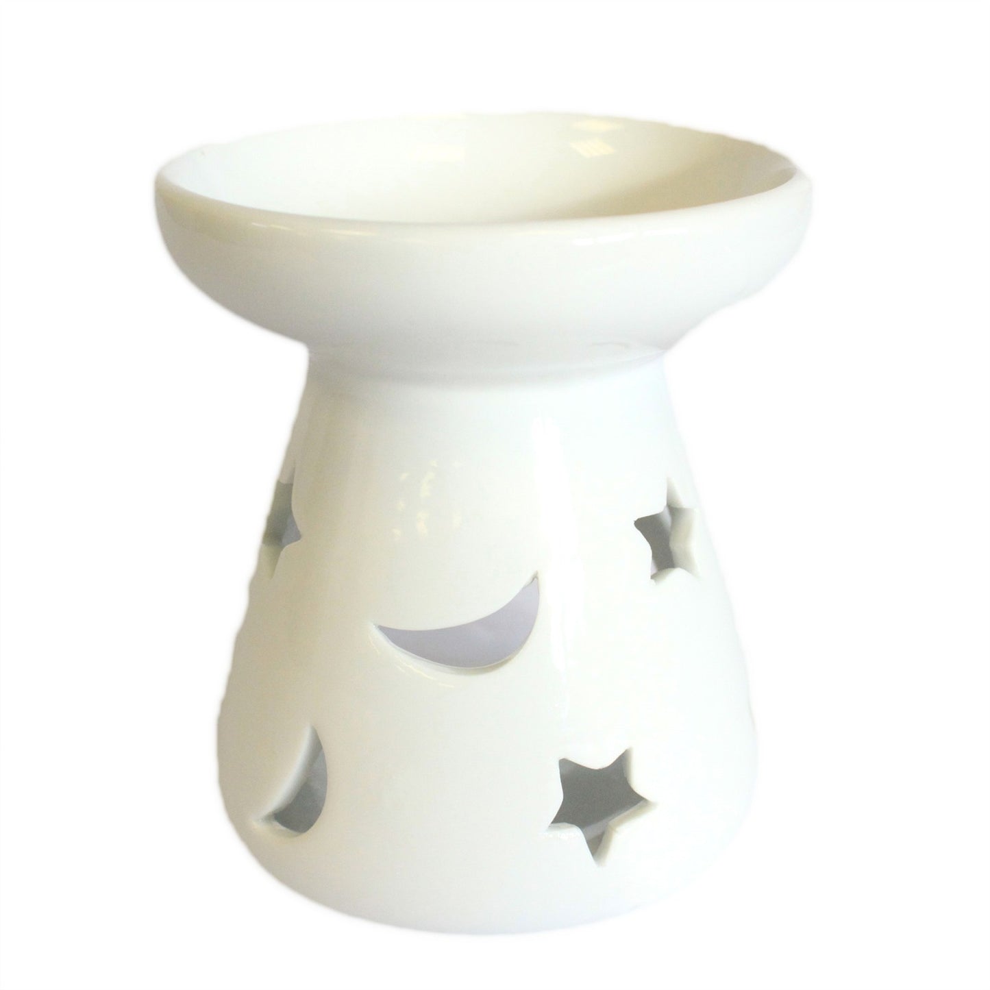 Large classic white fragrance lamp – Moon and Star