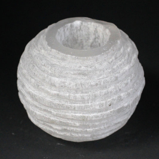 Selenit-Schneeball-Kerzenhalter – 8 cm