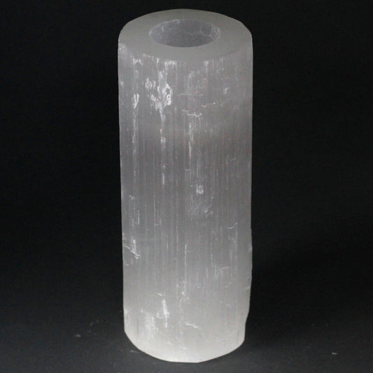 Zylinderkerzenhalter aus Selenit – 20 cm
