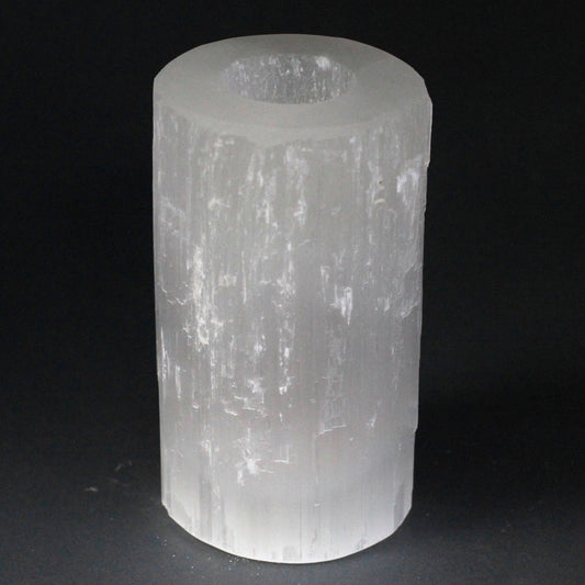 Zylinderkerzenhalter aus Selenit – 15 cm