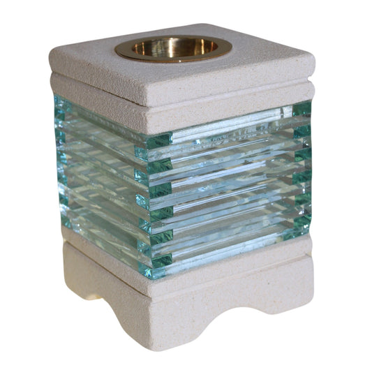 Steinölbrenner – quadratischer Glasstein