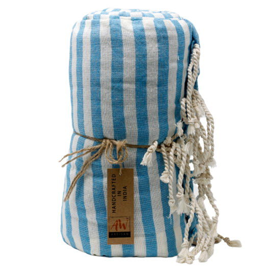 Baumwoll-Pario-Handtuch – 100 x 180 cm – Himmelblau