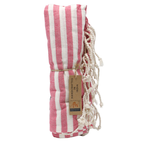 Baumwoll-Pario-Überwurf – 100 x 180 cm – Pink