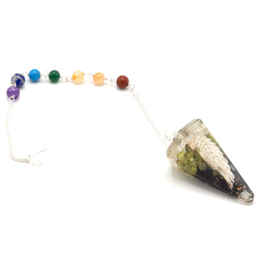 Orgonit-Power-Chakra-Pendel – Engelsflügel