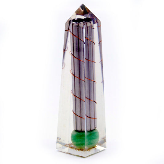 Orgonit-Obelisk Power Point Grüner Aventurin - 110x30 mm