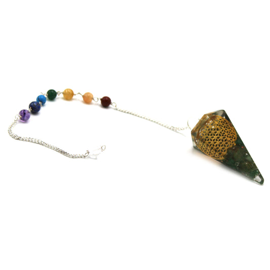 Orgonit-Power-Chakra-Pendel – Blume des Lebens
