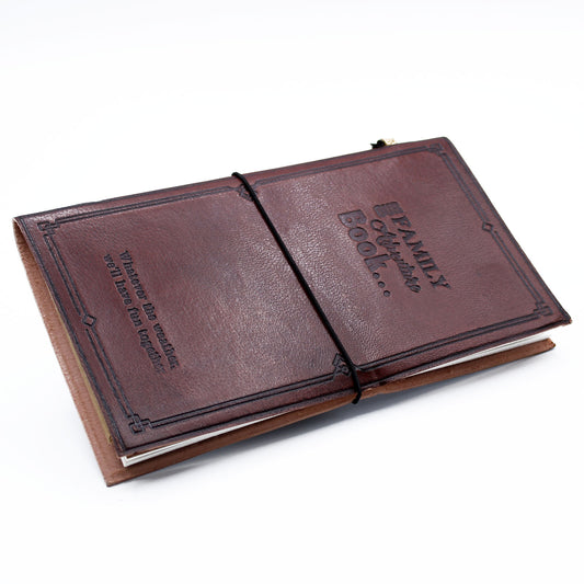 Handgefertigtes Ledertagebuch – Unser Familienabenteuerbuch – Braun (80 Seiten)