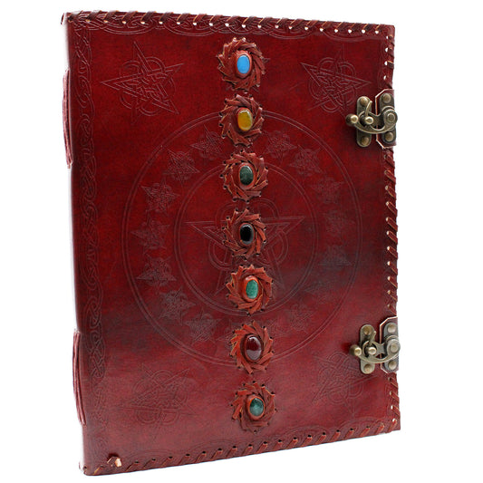 Giant 7-Chakra Leather Book – 10x13 (200 pages)