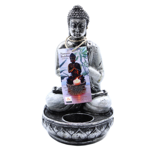 Buddha-Kerzenhalter – Weiß – Mittelgroß