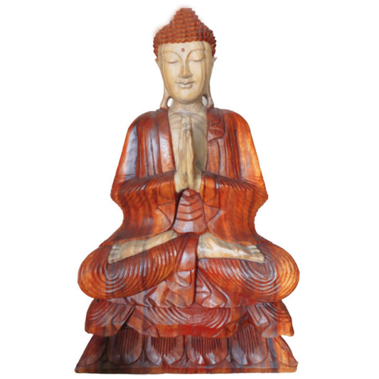 Handgeschnitzte Buddha-Statue – 80 cm. Willkommen