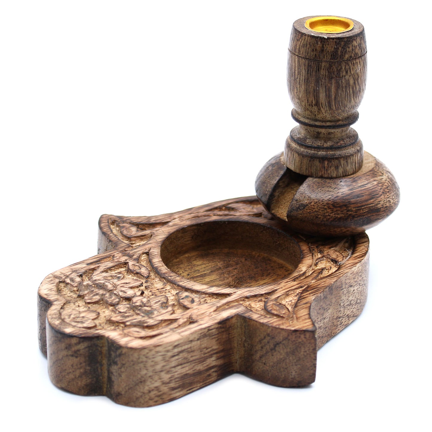 Kleiner Rückflussbrenner aus Mangoholz – Hamsa