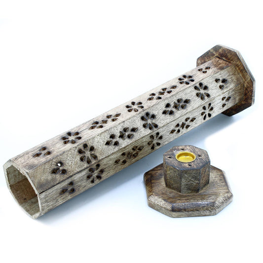 Hexagonal smoking tower – mango wood