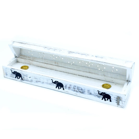 Weiß gewaschener Räucherstäbchenhalter – Räucherbox