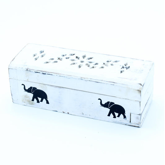 White Washed Räucherstäbchenhalter - Kegelrauchbox 15 cm